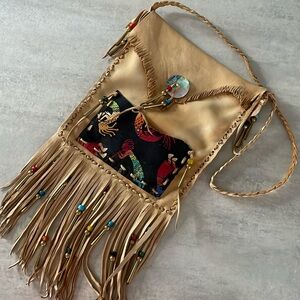 Native American-made handcrafted deer leather possibles medicine bag Kokopelli